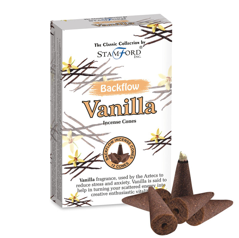 Stamford Backflow Incense Cones in Vanilla - Pack of 12