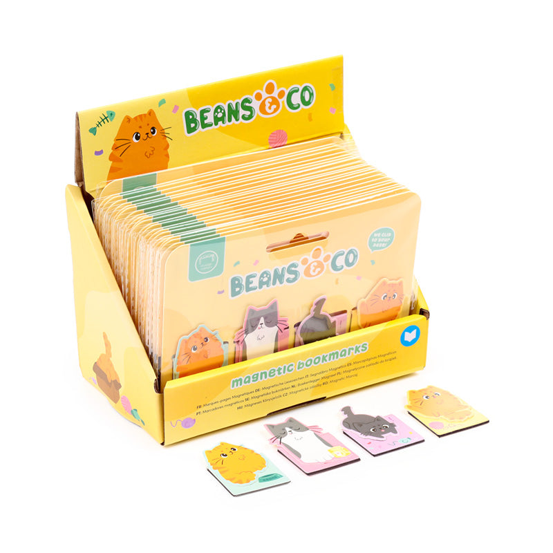 Magnetic Bookmark Set featuring Beans & Co Cats design