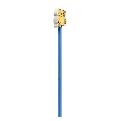 Cute Kitty Cat Pencil & Eraser Topper in use