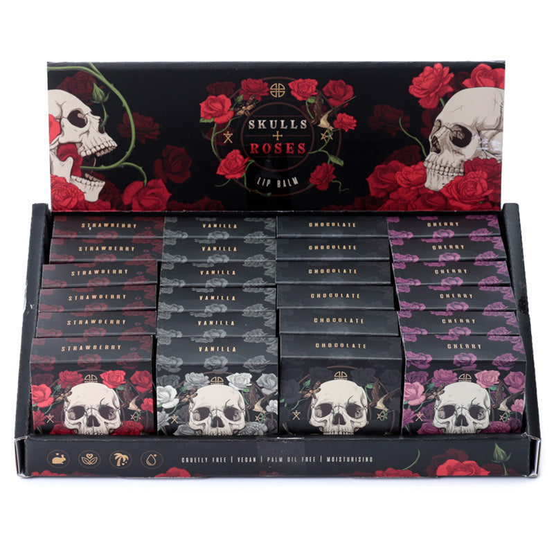 Stylish Skulls and Roses Lip Balm tin for gifting
