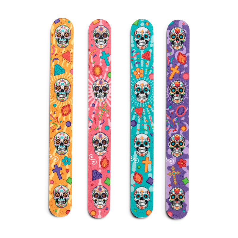 Close-up of Day of the Dead Nail File design
