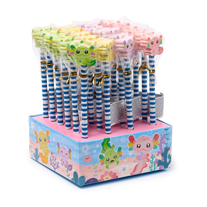 Axolotl Pencil & Eraser Topper - Whimsical Design