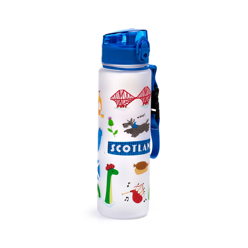 600ml Shatterproof Pop Top Water Bottle Scotland Design