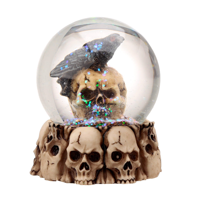 Gothic Skull Snow Globe featuring Bat Skull
