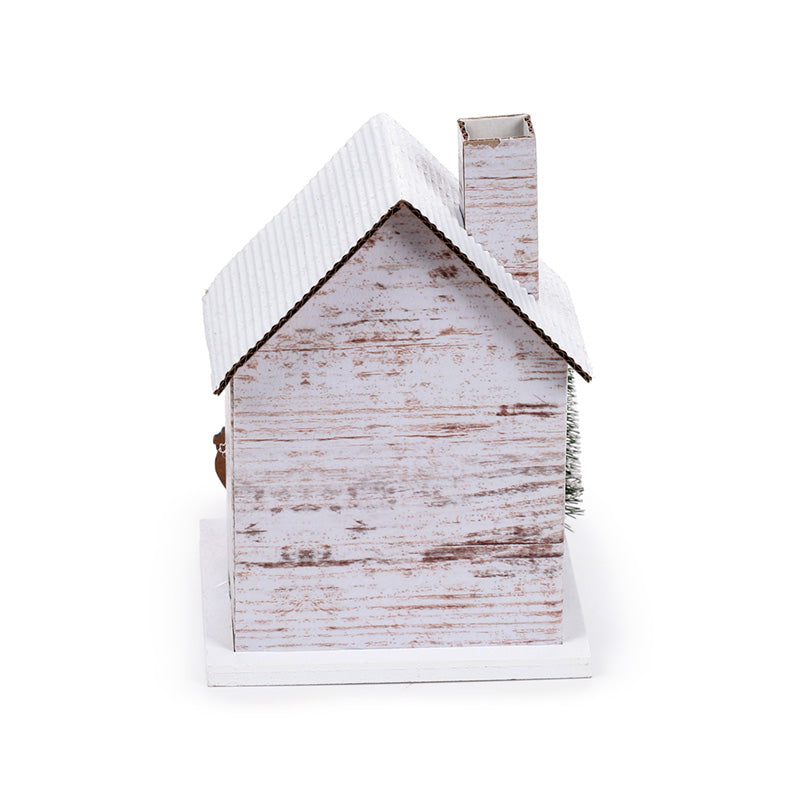 Warm glow of LED Silver Birch Christmas House