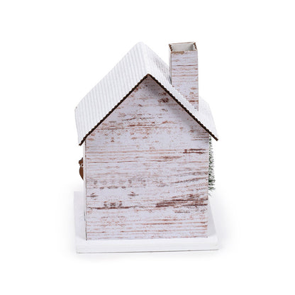 Warm glow of LED Silver Birch Christmas House