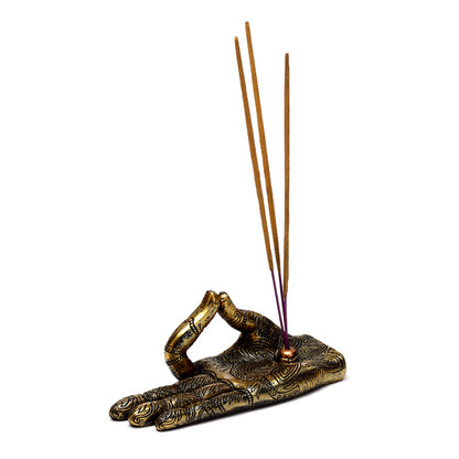 Detailed design of the Henna Buddha Hand Incense Burner