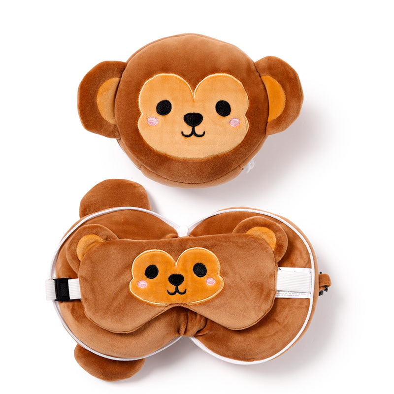 Relaxeazzz Travel Pillow featuring a monkey design