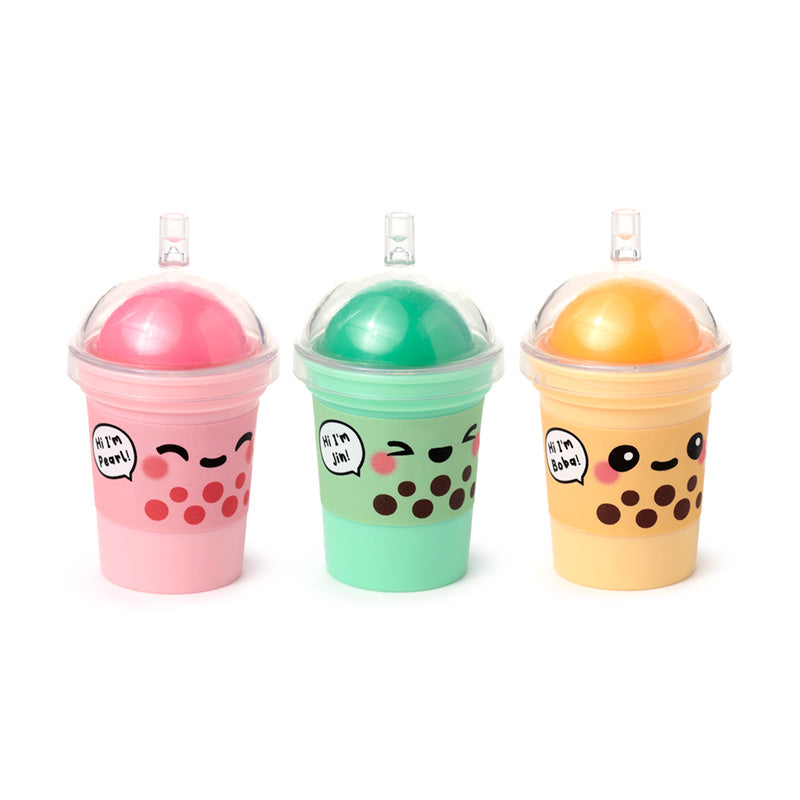 Close-up of Foodiemals Bubble Tea Lip Balm