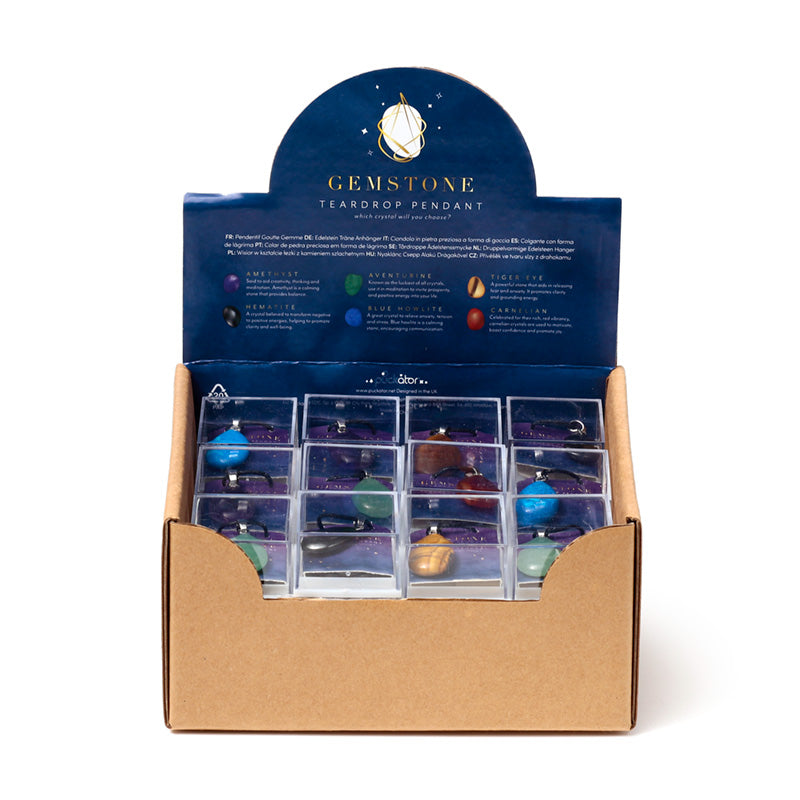Teardrop gemstone pendant enhancing home decor