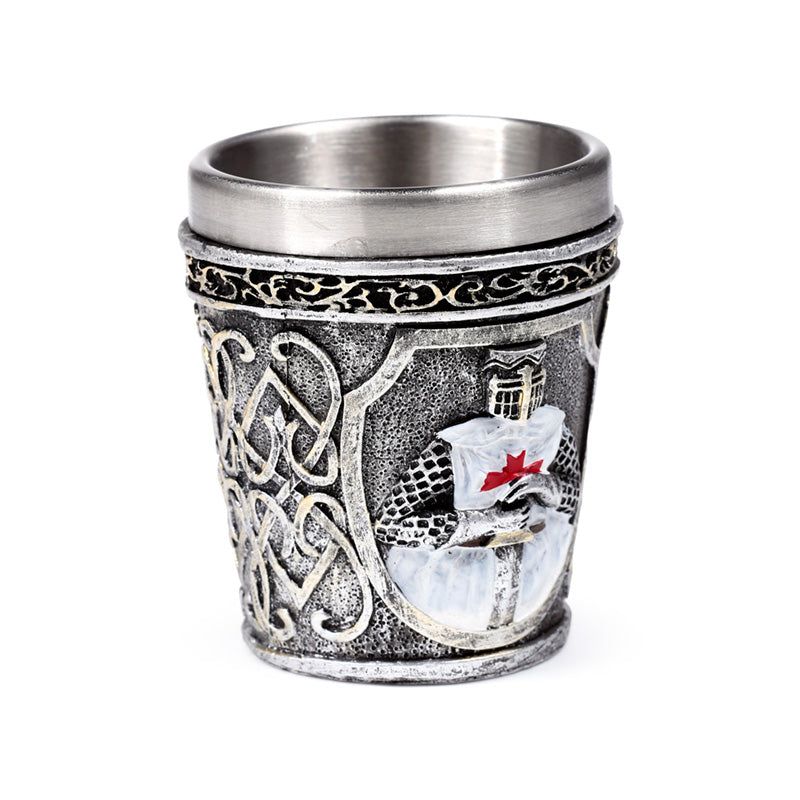 Medieval White Knight Decorative Shot Glass elegant presentation