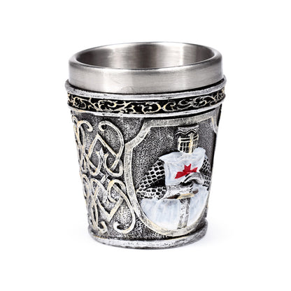 Medieval White Knight Decorative Shot Glass elegant presentation