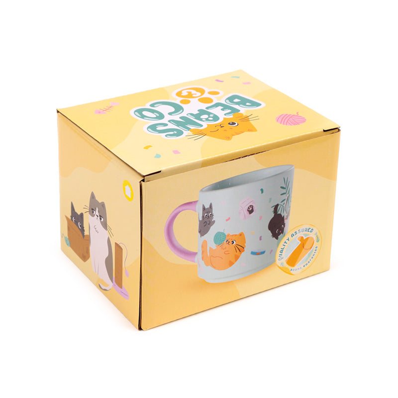 Close-up of Beans & Co Cat Porcelain Mug