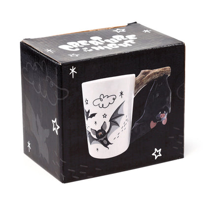 Bat Shaped Handle Ceramic Mug - Top View