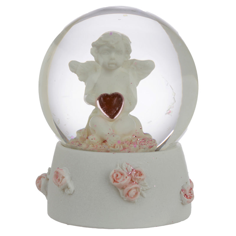 Charming display of the Collectable Cherub Snow Globe