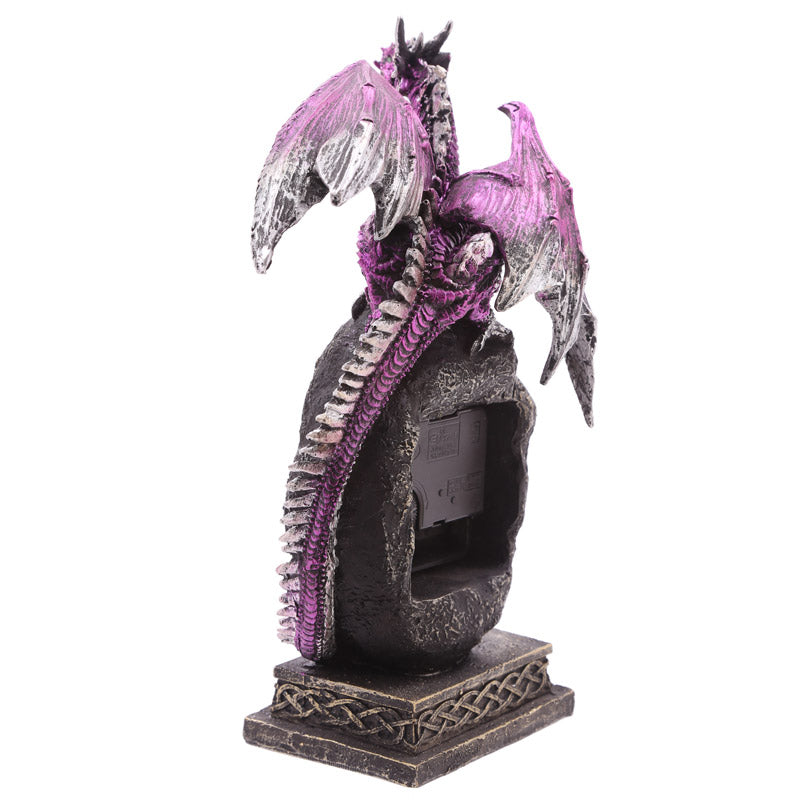 Crystal Geode Dark Legends Dragon Clock in a decorative setting