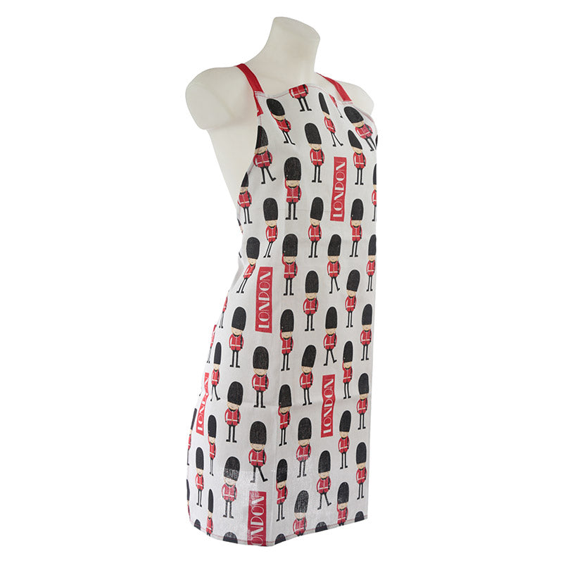 Close-up of London Guardsman Cotton Apron design