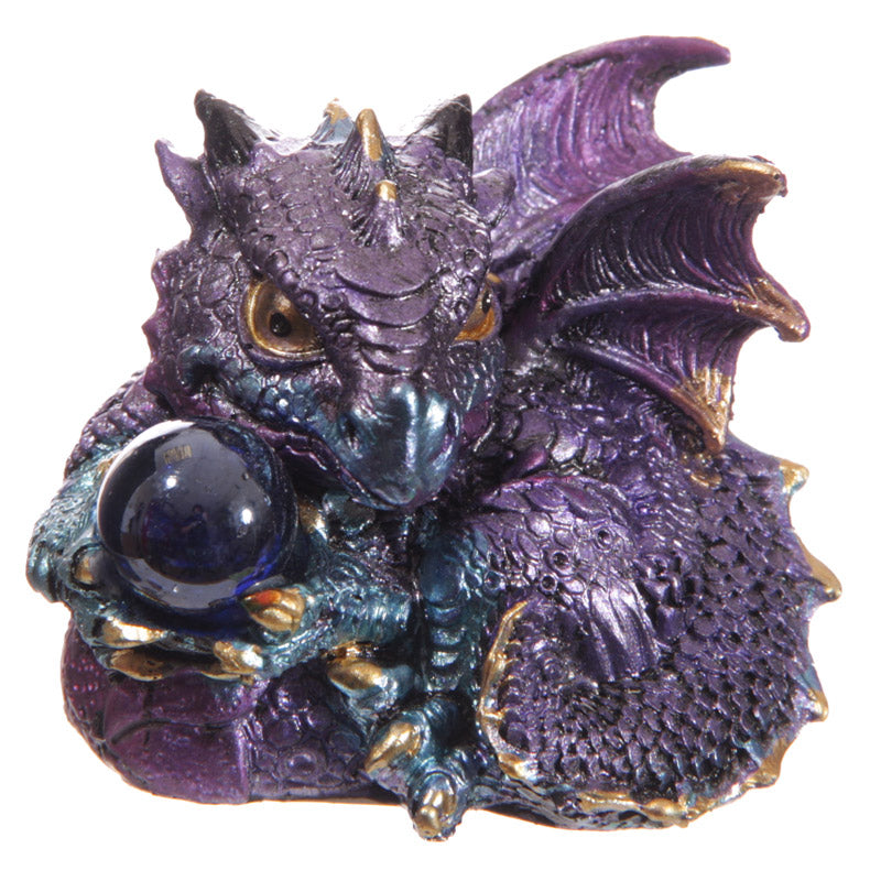Close-up of Baby Crystal Ball Dragon Figurine