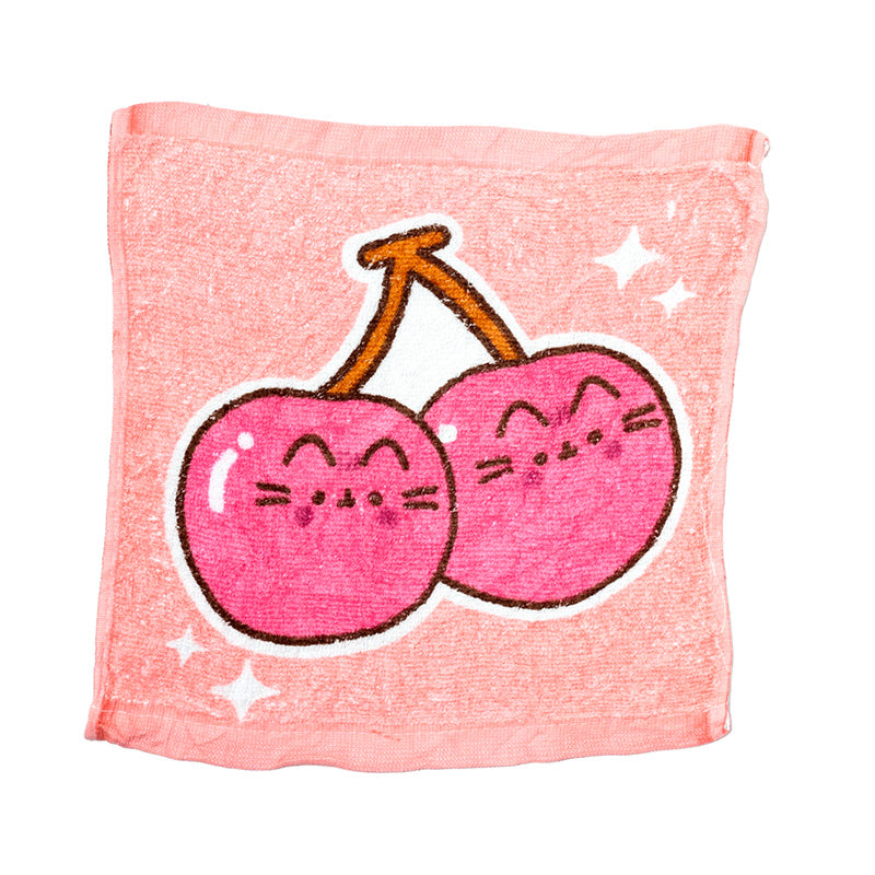 Pusheen the Cat Compressed Towel in use