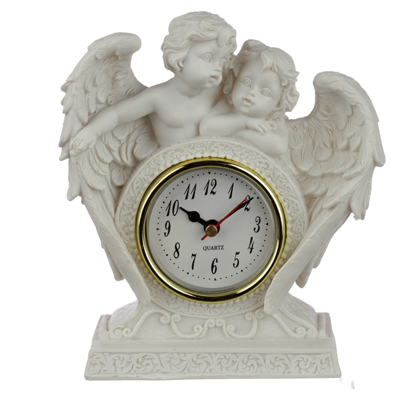 Peace of Heaven Cherub - Endless Love Mantle Clock front view