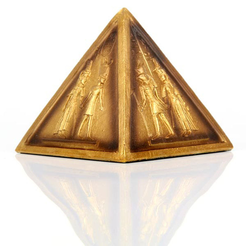 Decorative Gold Egyptian Pyramid Ornament front view