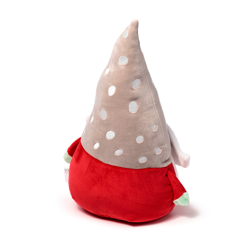 Squidglys Plush Toy - Christmas Gonk displayed on a mantelpiece