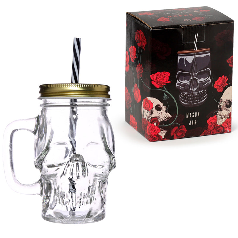 Skull Jar with iced beverage