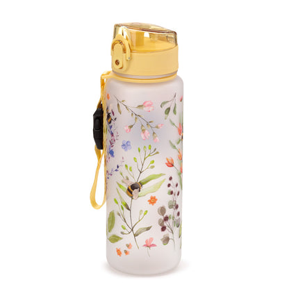 Close-up of Nectar Meadows design on water bottle