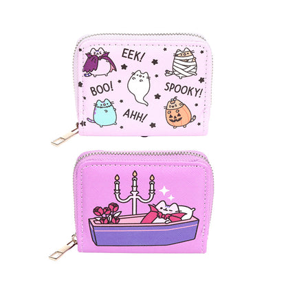 Pusheen the Cat Halloween Small Zip Wallet - Open