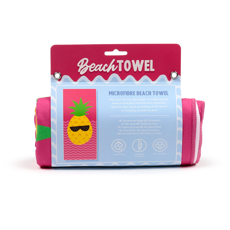 Good Vibes Pineapple towel ready for summer fun