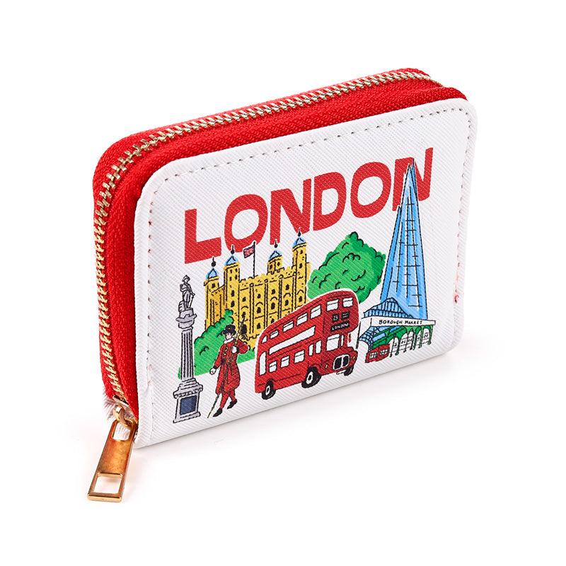 Compact London Icons Zip Wallet for Everyday Use
