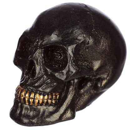 Gothic Iridescent Skull Ornament in home decor setting