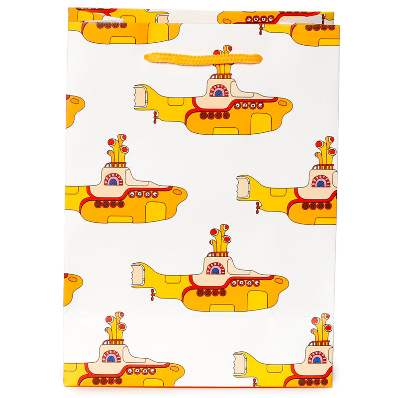 Sturdy cord handles of The Beatles Yellow Submarine gift bag