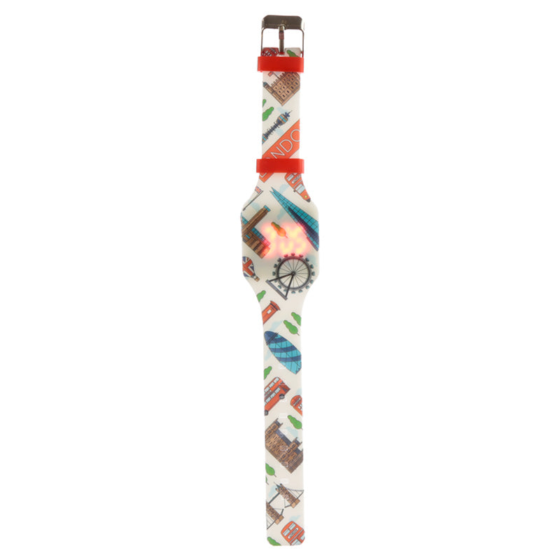 Vibrant Silicone Digital Watch London Icons