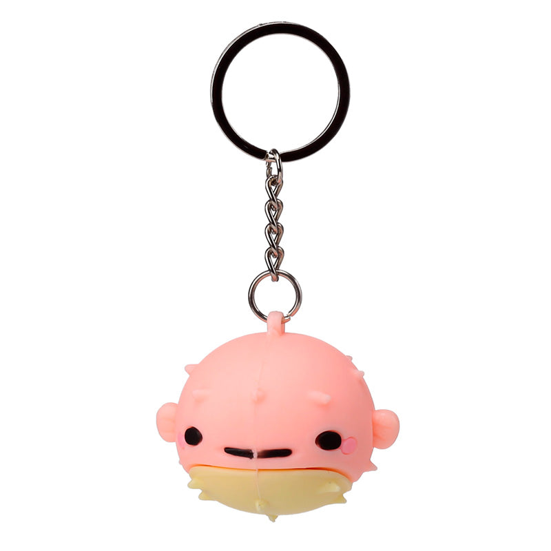 Adoramals Puff the Puffer Fish 3D PVC Keyring - Side View