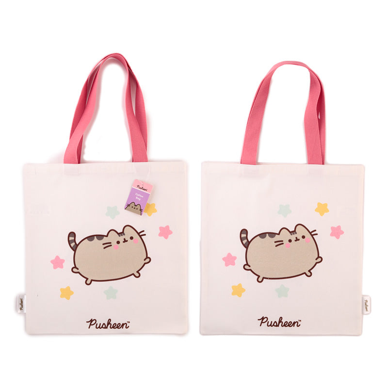 Pusheen the Cat Tote Shopping Bag displayed outdoors