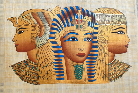 Egyptian Papyrus Painting of Egyptian Queens
