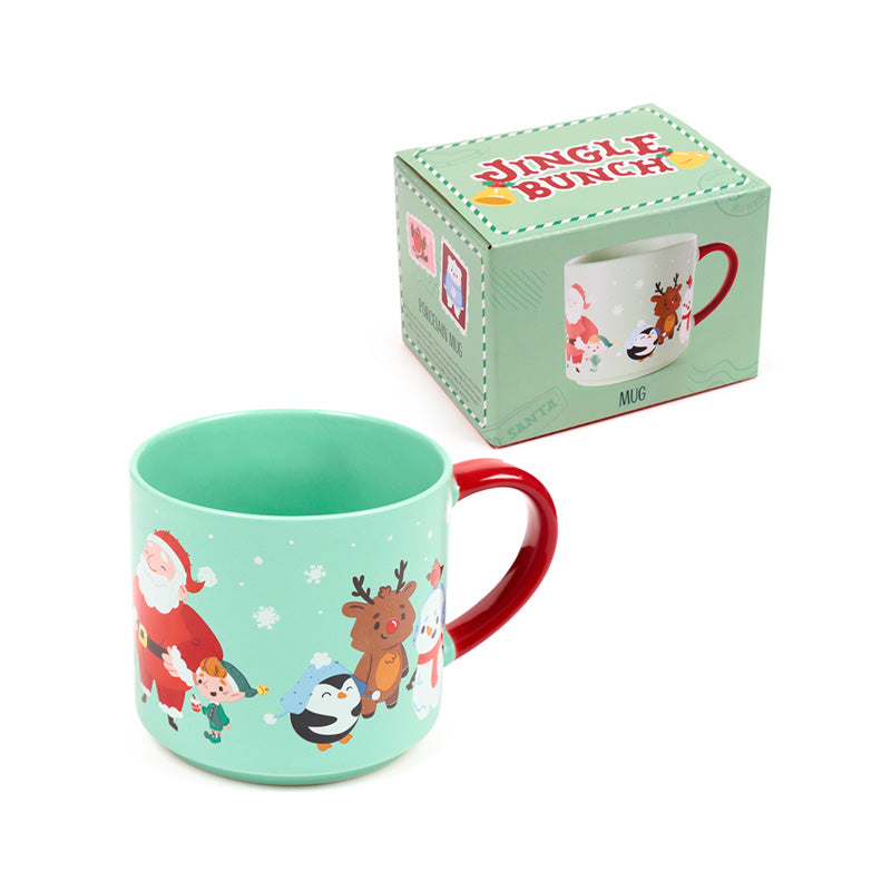 Large Porcelain Mug - Christmas Jingle Bunch with festive treats