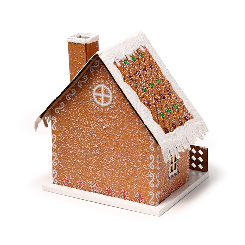 Festive Gingerbread Bakery LED Decoration in a holiday display