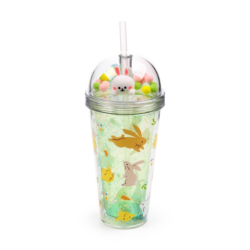 Double walled cup showcasing springtime design