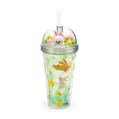 Double walled cup showcasing springtime design