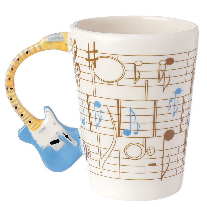 Guitar Mug Displayed on a Shelf