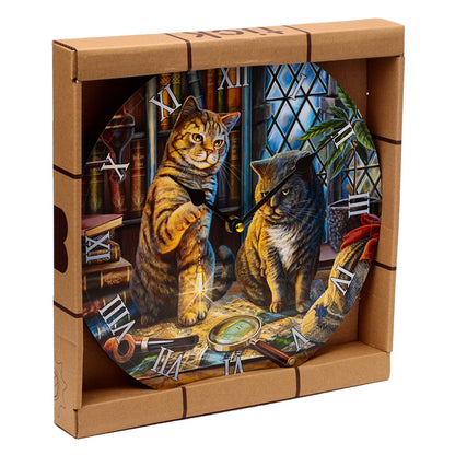 Lisa Parker Purrlock Holmes Cat Wall Clock front view