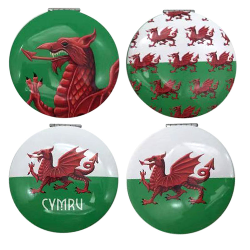Welsh Dragon Compact Mirror - Front View