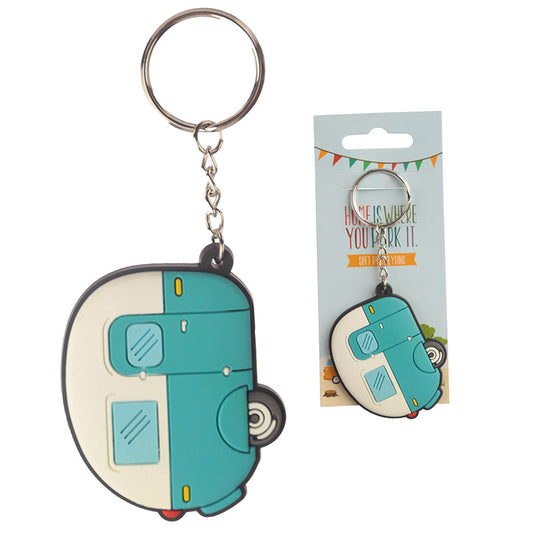 Charming Caravan PVC Keyring design