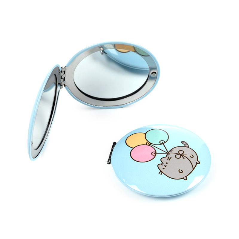 Pusheen the Cat Compact Mirror with decorative background
