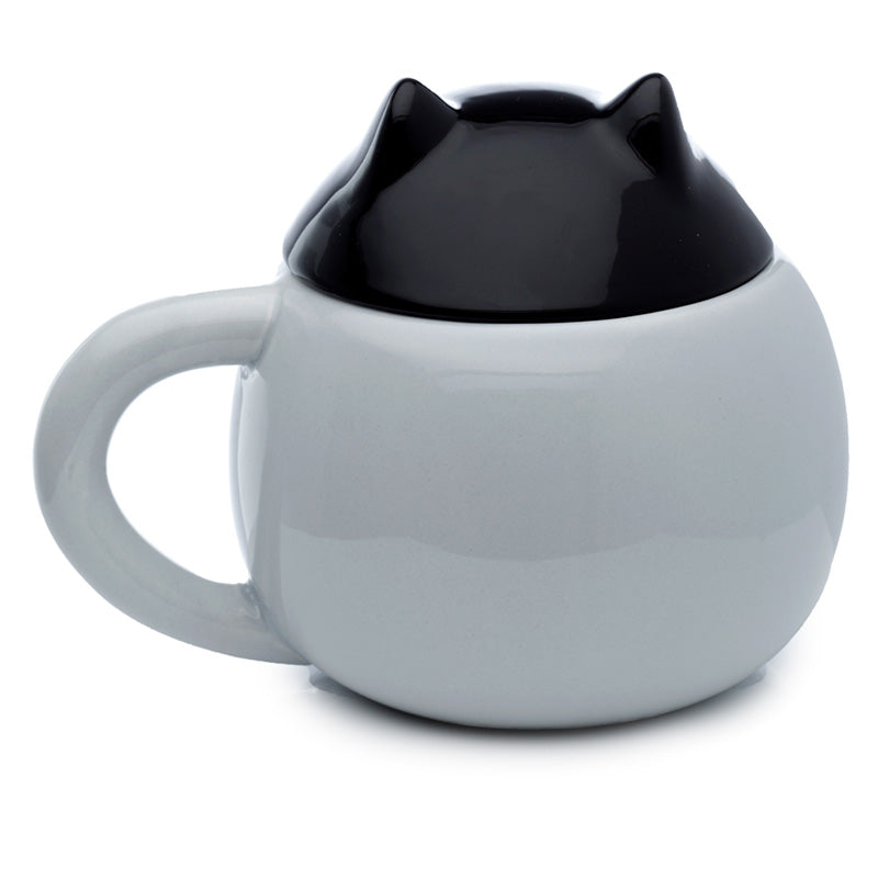Whimsical cat mug for tea and coffee