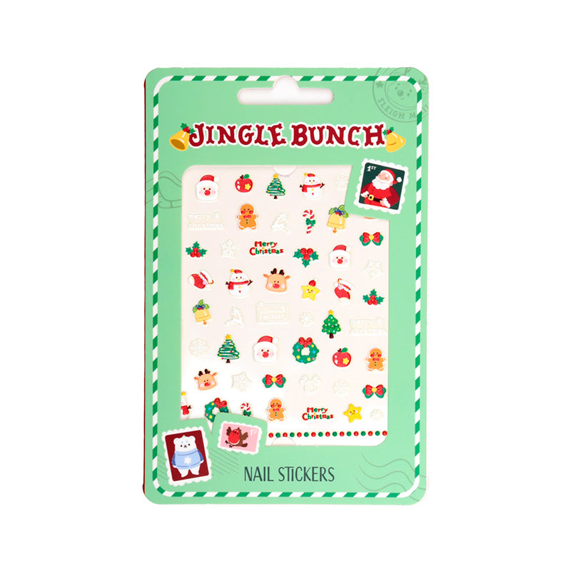 Jingle Bunch Christmas Nail Stickers - Festive Design 5