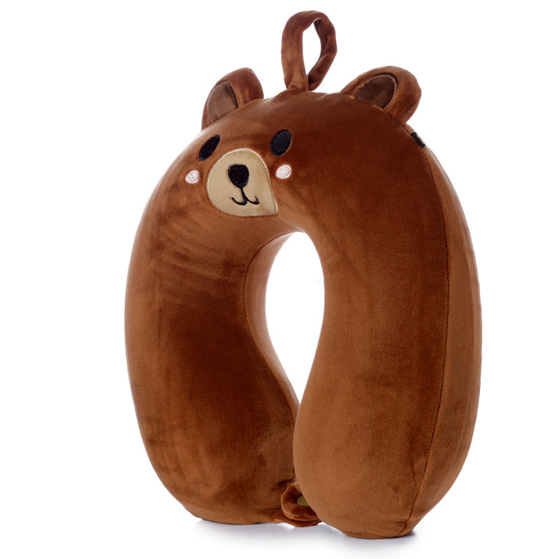 Soft plush bear travel pillow