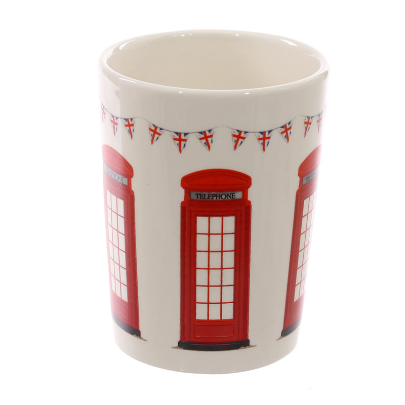 Vibrant ceramic mug featuring London Telephone Box